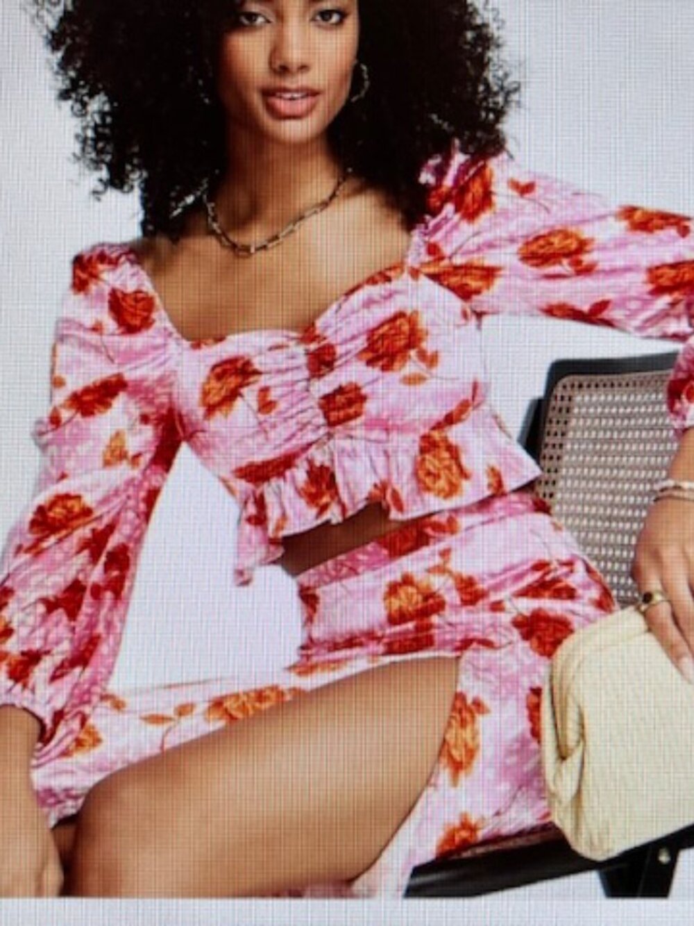 Topshop Red Rose Animal Print Crop Top NWT